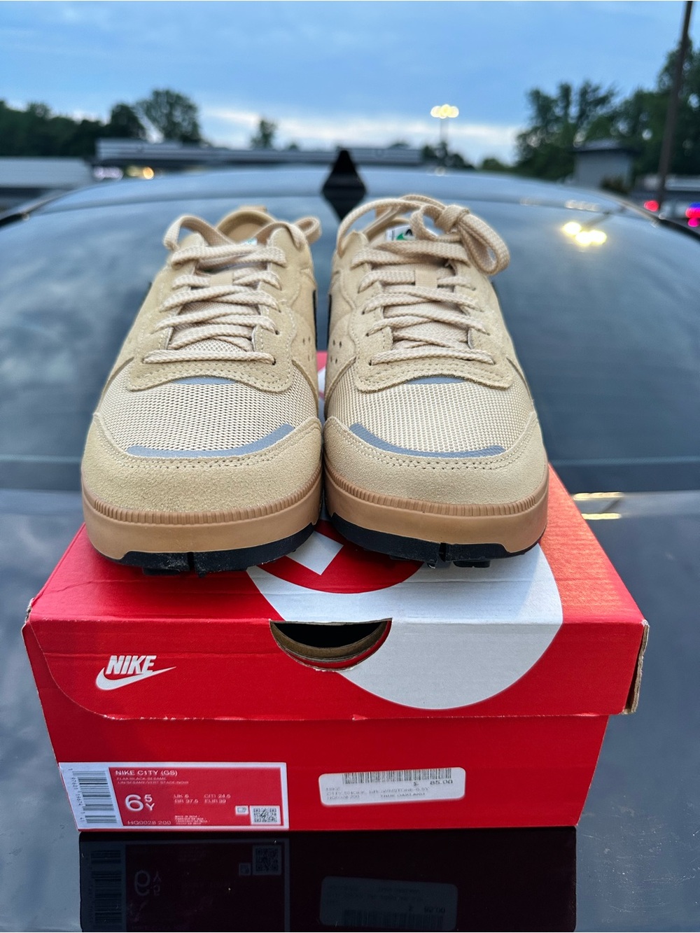 Nike C1TY Beige/Black Low Top Lace Up Sneakers Rubber Sole 6.5Y/8 in Women’s - Picture 3 of 7